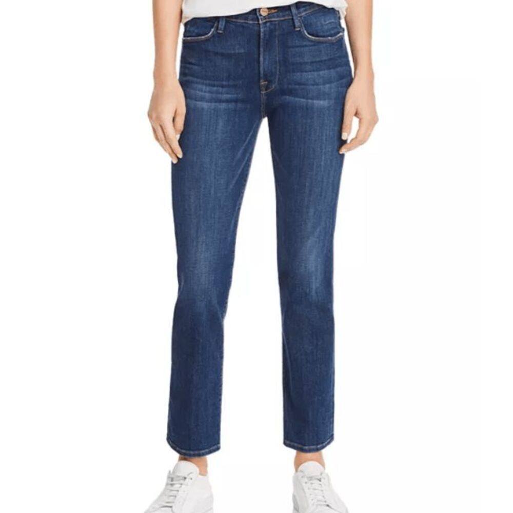 FRAME Le High Straight Leg Jeans Medium Wash Size‎ 25 High Rise Ankle Denim Blue